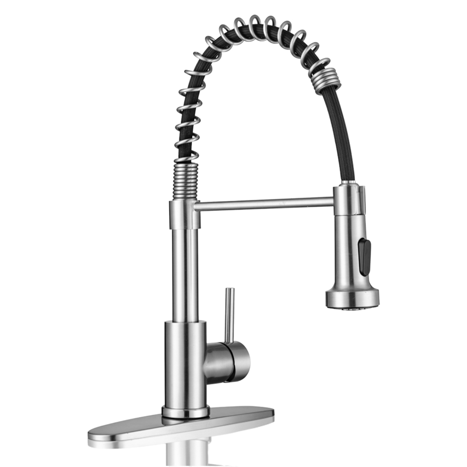 Kitchen Sink Faucets, Kitchen faucets with Pull Down Sprayer WEWE sus304 Stainless Steel Brushed ...