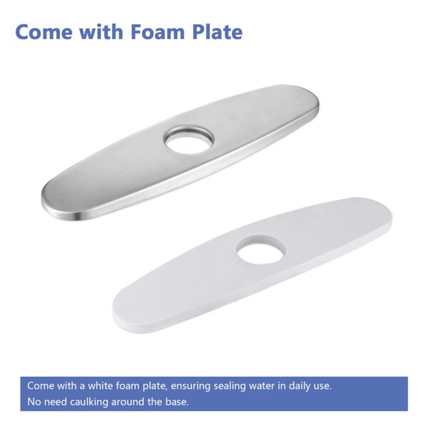 Faucet Hole Cover,escutcheon Plate Stainless Steel Deck Plate for 1 or3 Hole Tap 