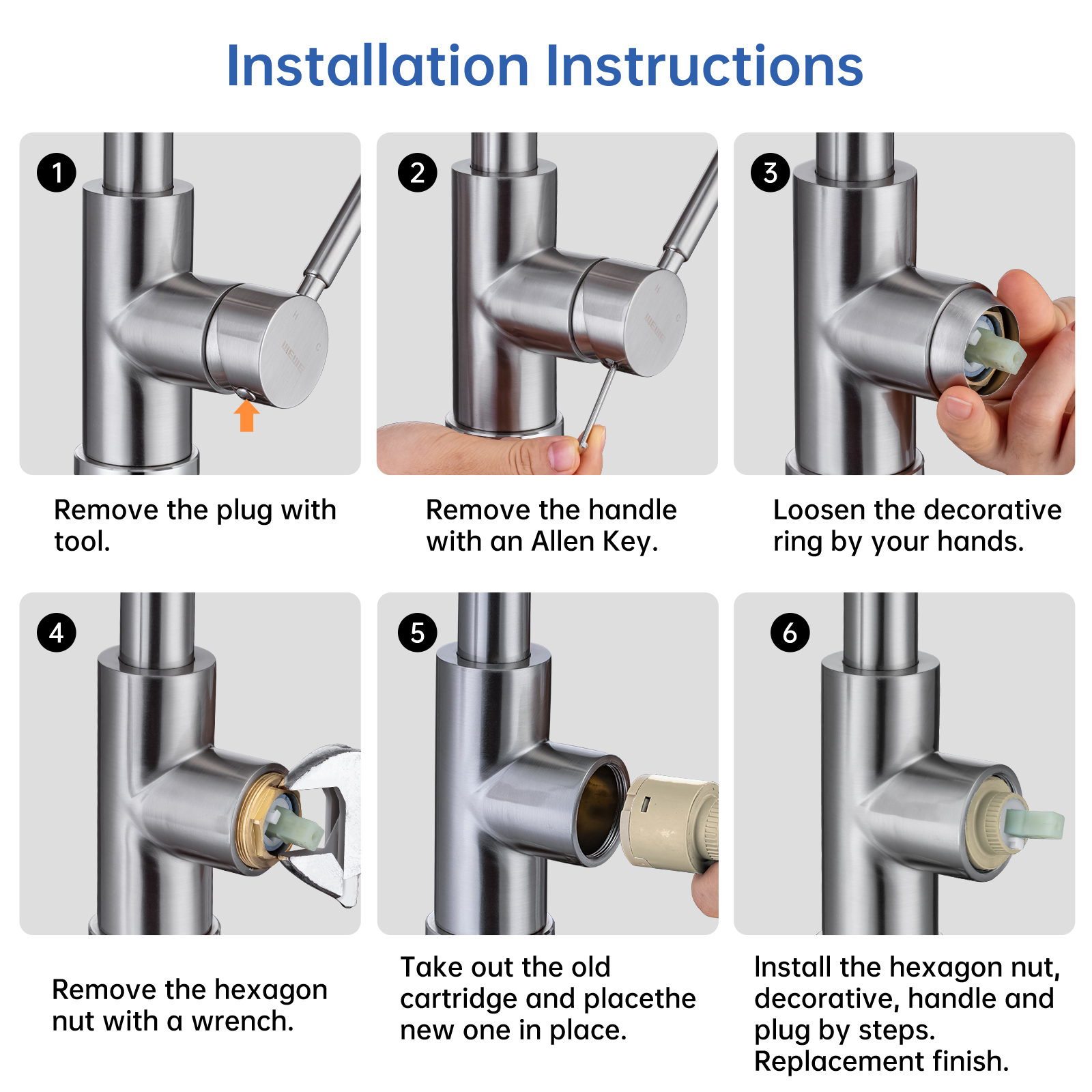 Installation guide - Change a basin mixer cartridge