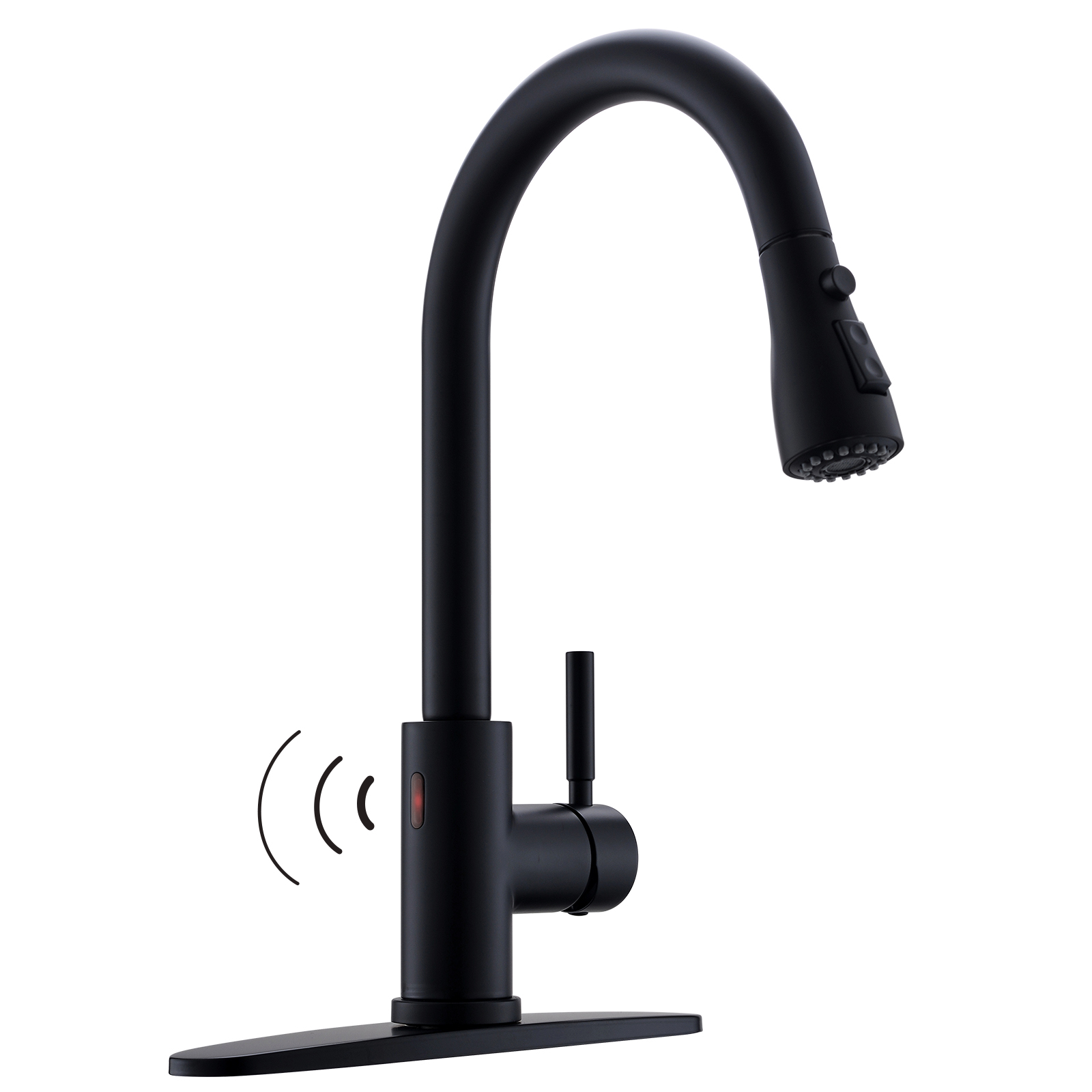 WEWE Black Kitchen Faucet, Touchless Kitchen Faucet with Pull Down Sprayer  – Matte Black Single Handle Kitchen Faucets Hands-Free Activated Stainless  Steel Kitchen Sink Faucet – WEWE FAUCET, image size:1600x1600